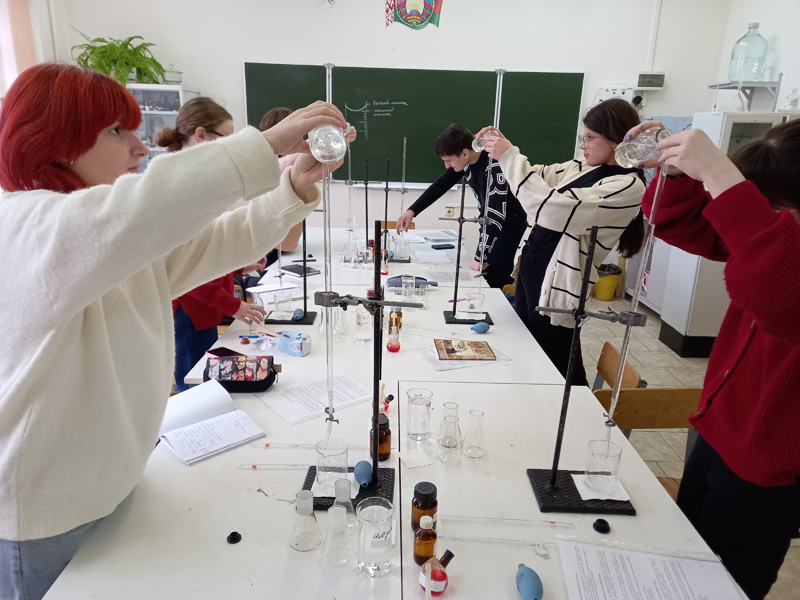 На базе Купаловского университета школьники прошли подготовку к Республиканской олимпиаде по биологии и химии